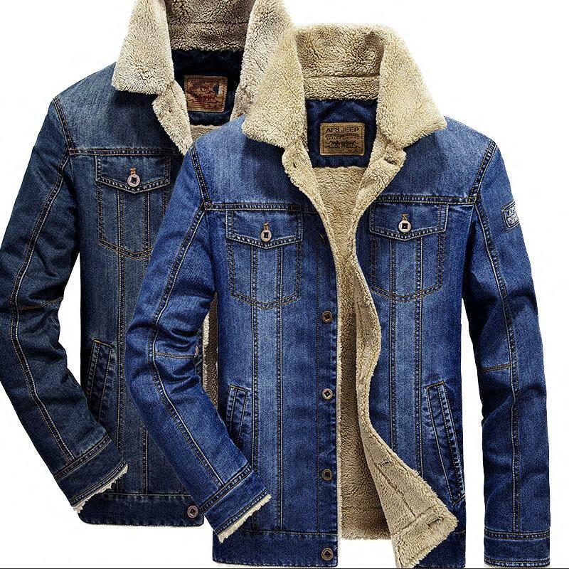 mens fleece jean jacket